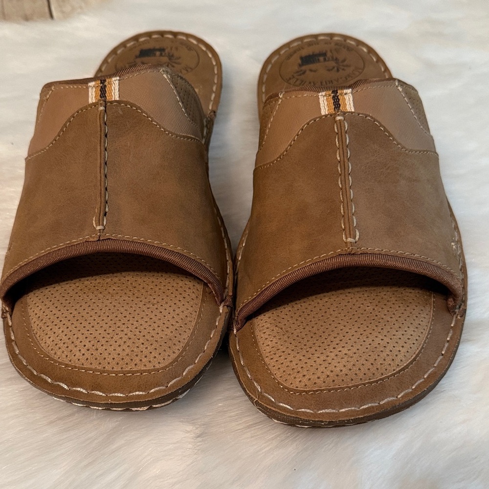 Margaritaville St. Kitts Slide Sandals Tan Comfort Men's Size 11 NWOT - Picture 5 of 5